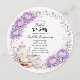 Invitación Fiesta de Despedida de Soltera con Té y Paleta de 