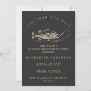 Invitación Fiesta de Despedida de Soltera con Tema de Pesca P