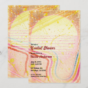 Invitación Fiesta de Despedida de Soltera con Tema Retro Amar