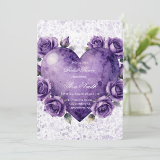 Invitación Fiesta de Despedida de Soltera Corazón y Rosas Pin