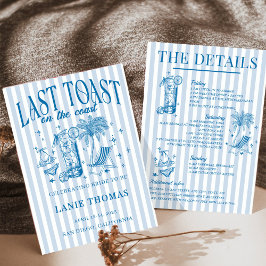 Invitación Fiesta de Despedida de Soltera Costera Azul