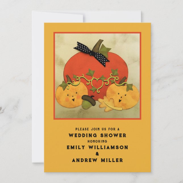 Invitación Fiesta de Despedida de Soltera de Boda de Otoño pa (Anverso)