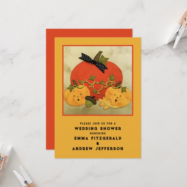 Invitación Fiesta de Despedida de Soltera de Boda de Otoño pa (Anverso/Reverso In Situ)