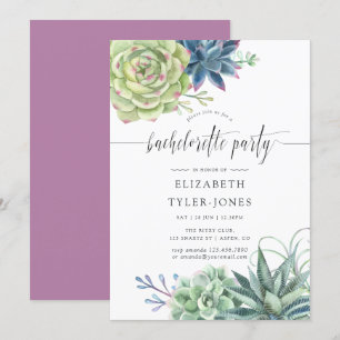 Invitación Fiesta de Despedida de Soltera de Cactus Acuarela 