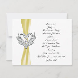 Invitación Fiesta de Despedida de Soltera de Cisnes de Plata