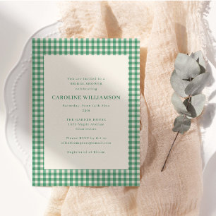 Invitación Fiesta de Despedida de Soltera de Cuadros de Verde