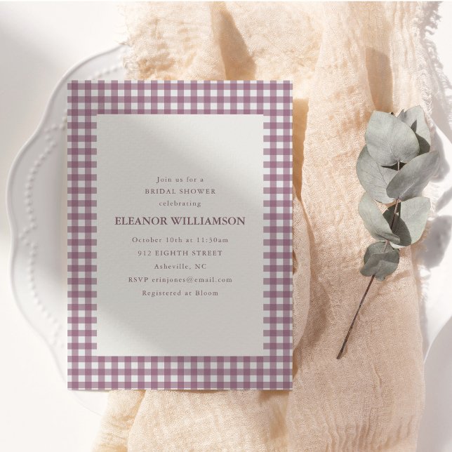 Invitación Fiesta de Despedida de Soltera de Cuadros Gingham  (Subido por el creador)