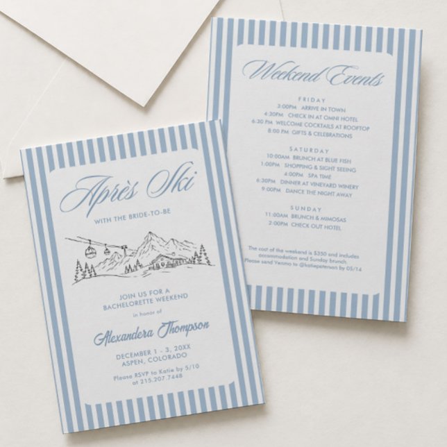Invitación Fiesta de Despedida de Soltera de Esquí de Inviern (Subido por el creador)