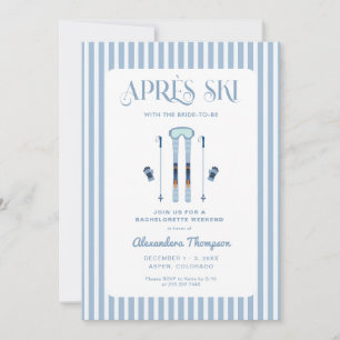 Invitación Fiesta de Despedida de Soltera de Esquí de Inviern