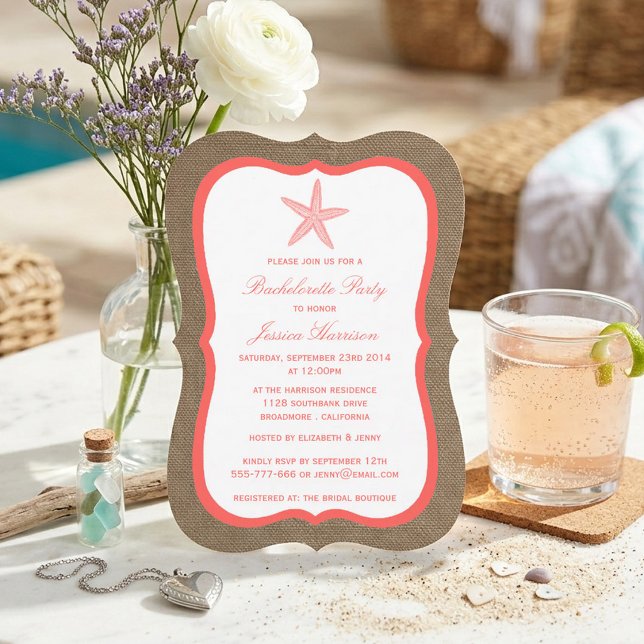 Invitación Fiesta de Despedida de Soltera de Estrella de Mar  (Subido por el creador)