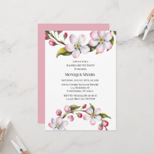 Invitación Fiesta de Despedida de Soltera de Flor de Cerezo d
