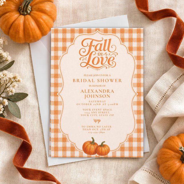 Invitación Fiesta de Despedida de Soltera de Gingham Naranja  (Subido por el creador)
