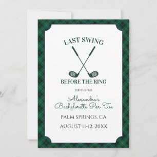 Invitación Fiesta de Despedida de Soltera de Golf de Cuadros 