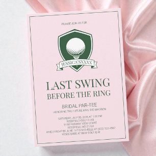 Invitación Fiesta de Despedida de Soltera de Golf Rosa Último