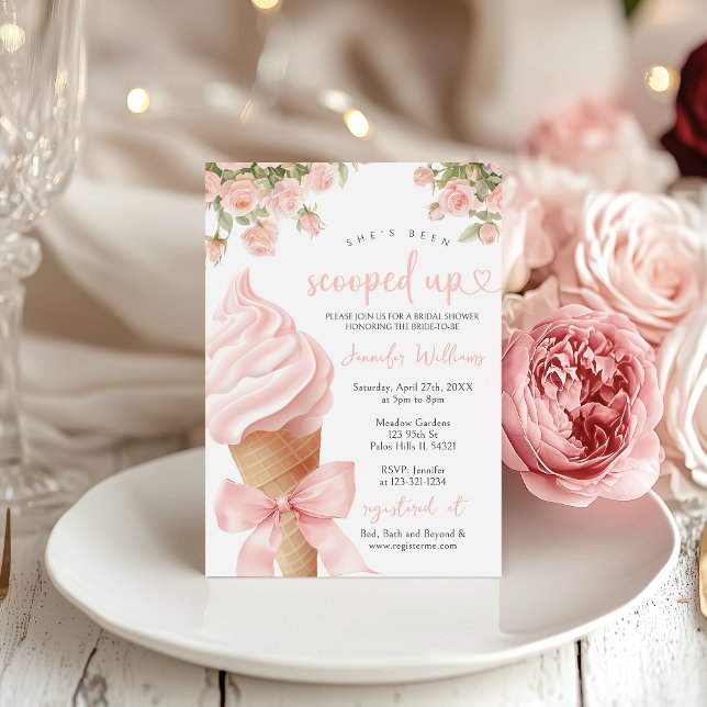 Invitación Fiesta de Despedida de Soltera de Helado Floral Ro (Subido por el creador)