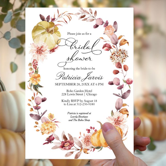 Invitación Fiesta de Despedida de Soltera de Hojas de Otoño & (Subido por el creador)