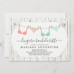 Invitación Fiesta de Despedida de Soltera de Lencería - Cuerd
