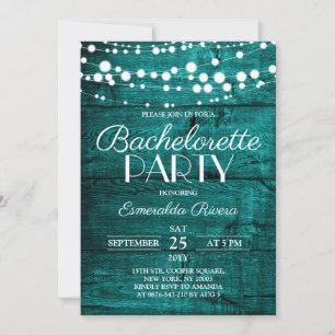 Invitación Fiesta de Despedida de Soltera de Madera Rústica T