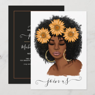 Invitación Fiesta de Despedida de Soltera de Niña Girasol Afr
