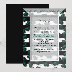 Invitación Fiesta de Despedida de Soltera de Rayas Negras y B