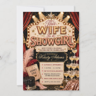 Invitación Fiesta de Despedida de Soltera de Showgirl Elegant