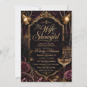 Invitación Fiesta de Despedida de Soltera de Showgirl Elegant