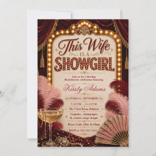 Invitación Fiesta de Despedida de Soltera de Showgirl Elegant