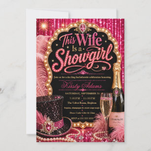 Invitación Fiesta de Despedida de Soltera de Showgirl Elegant