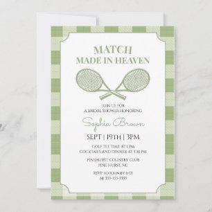 Invitación Fiesta de Despedida de Soltera de Tenis a Cuadros 
