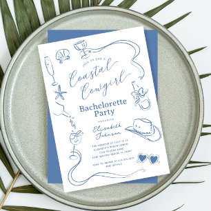 Invitación Fiesta de Despedida de Soltera de Vaquera Costera 