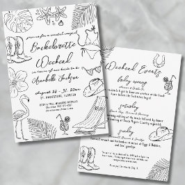 Invitación Fiesta de Despedida de Soltera de Vaquera Costera 