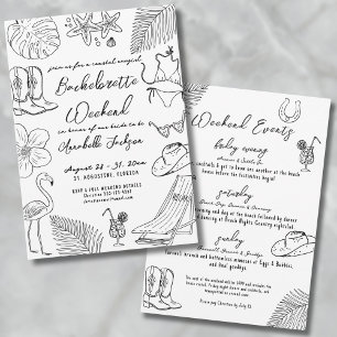 Invitación Fiesta de Despedida de Soltera de Vaquera Costera 