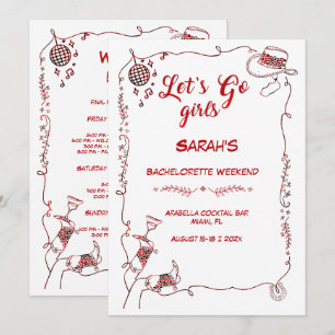 Invitación Fiesta de Despedida de Soltera de Vaquera Editable