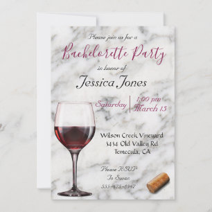 Invitación Fiesta de Despedida de Soltera Degustación de Vino