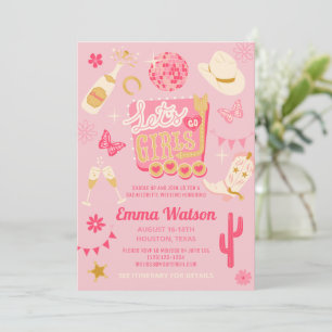 Invitación Fiesta de Despedida de Soltera Disco Vaquera