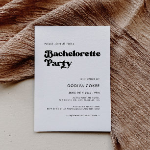 Invitación Fiesta de Despedida de Soltera elegante retro en n