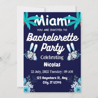 Invitación Fiesta de Despedida de Soltera en la Playa de Miam