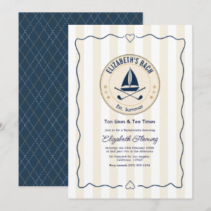 Invitación Fiesta de Despedida de Soltera en Preppy Golf Beac