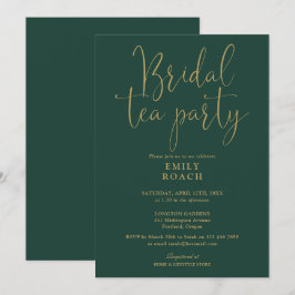 Invitación Fiesta de Despedida de Soltera en Verde Esmeralda 