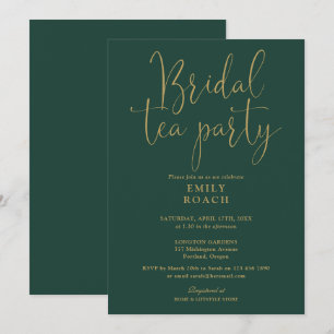 Invitación Fiesta de Despedida de Soltera en Verde Esmeralda 