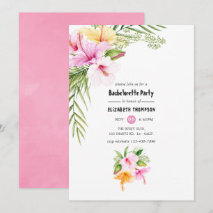 Invitación Fiesta de Despedida de Soltera Exótica Tropical Fl