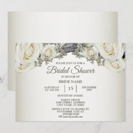 Invitación Fiesta de Despedida de Soltera Flor Blanca Verde B
