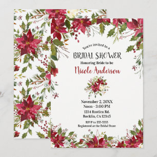 Invitación Fiesta de Despedida de Soltera Flor de Nochebuena 