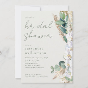 Invitación Fiesta de Despedida de Soltera Floral Boho Pampas