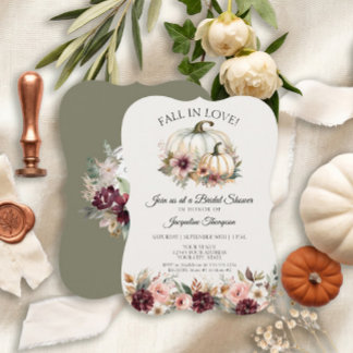 Invitación Fiesta de Despedida de Soltera Floral Calabaza Oto