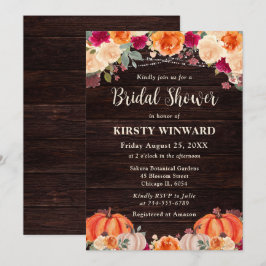 Invitación Fiesta de Despedida de Soltera Floral de Calabaza 