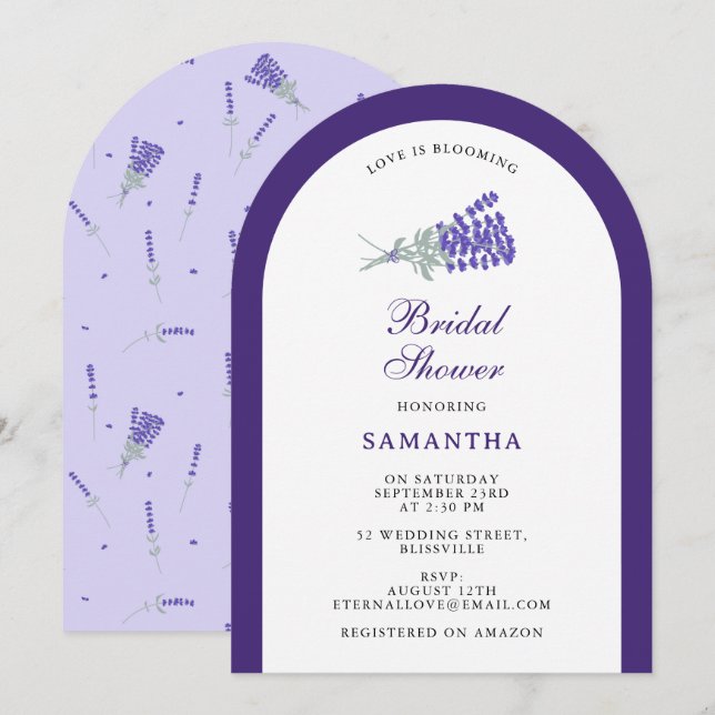 Invitación Fiesta de Despedida de Soltera Floral de Flor Silv (Anverso / Reverso)