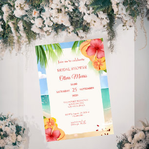 Invitación Fiesta de Despedida de Soltera Floral de Playa de