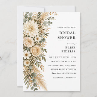 Invitación Fiesta de Despedida de Soltera Floral de Salvia y