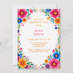 Invitación Fiesta de Despedida de Soltera Floral Mexicana Col